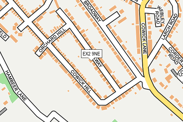 EX2 9NE map - OS OpenMap – Local (Ordnance Survey)
