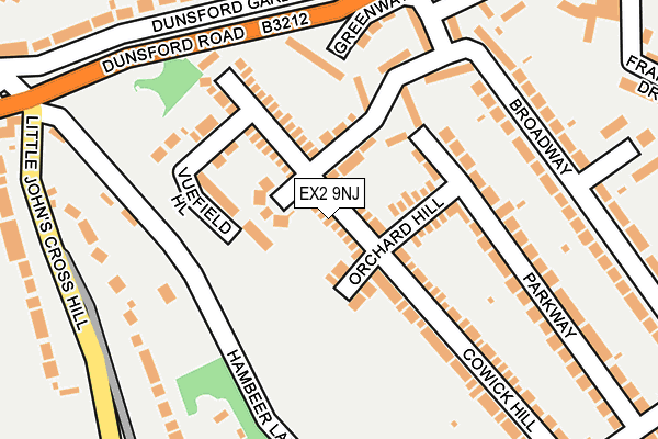 EX2 9NJ map - OS OpenMap – Local (Ordnance Survey)