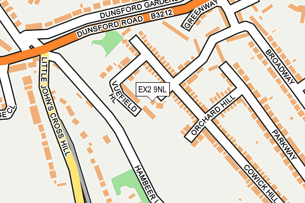 EX2 9NL map - OS OpenMap – Local (Ordnance Survey)
