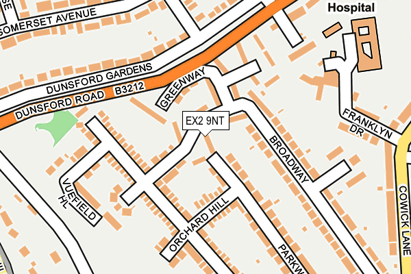 EX2 9NT map - OS OpenMap – Local (Ordnance Survey)