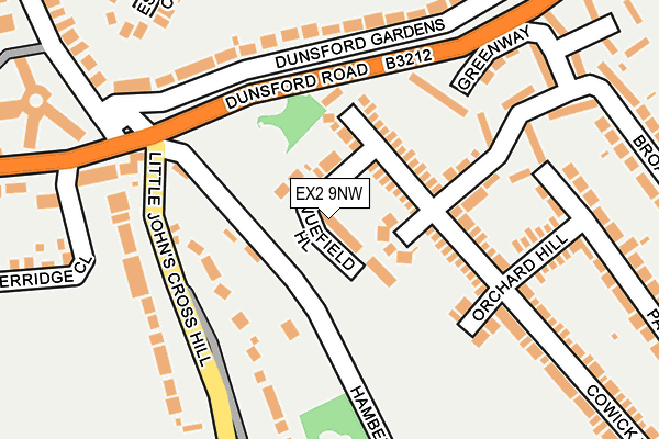 EX2 9NW map - OS OpenMap – Local (Ordnance Survey)