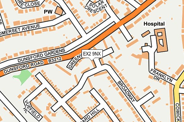 EX2 9NX map - OS OpenMap – Local (Ordnance Survey)