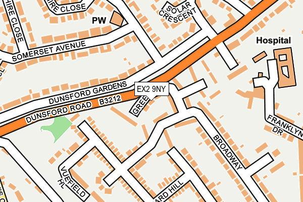 EX2 9NY map - OS OpenMap – Local (Ordnance Survey)