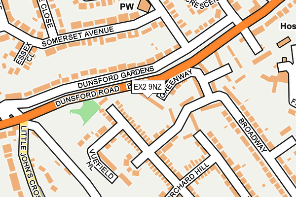 EX2 9NZ map - OS OpenMap – Local (Ordnance Survey)