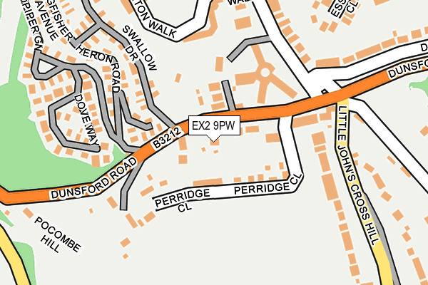 EX2 9PW map - OS OpenMap – Local (Ordnance Survey)