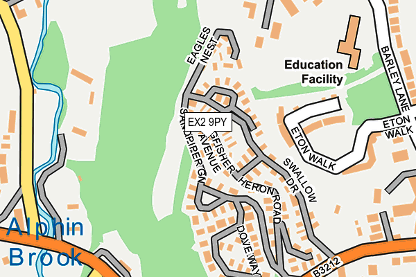 EX2 9PY map - OS OpenMap – Local (Ordnance Survey)