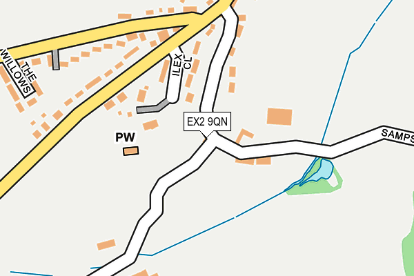 EX2 9QN map - OS OpenMap – Local (Ordnance Survey)