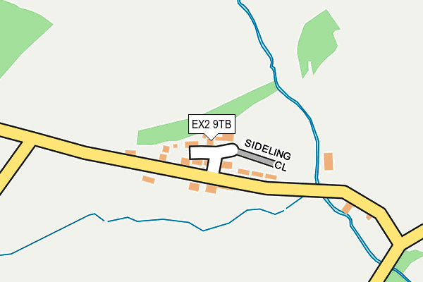 EX2 9TB map - OS OpenMap – Local (Ordnance Survey)