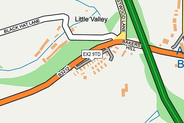 EX2 9TD map - OS OpenMap – Local (Ordnance Survey)