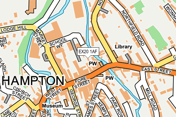 EX20 1AF map - OS OpenMap – Local (Ordnance Survey)