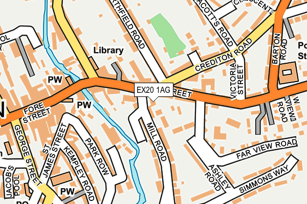 EX20 1AG map - OS OpenMap – Local (Ordnance Survey)