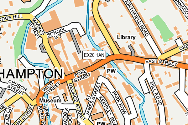 EX20 1AN map - OS OpenMap – Local (Ordnance Survey)