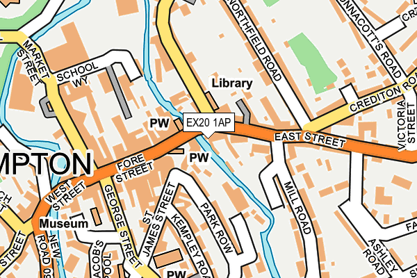 EX20 1AP map - OS OpenMap – Local (Ordnance Survey)