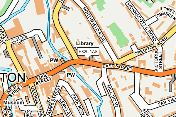 EX20 1AS map - OS OpenMap – Local (Ordnance Survey)