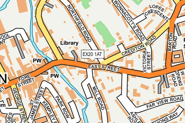 EX20 1AT map - OS OpenMap – Local (Ordnance Survey)