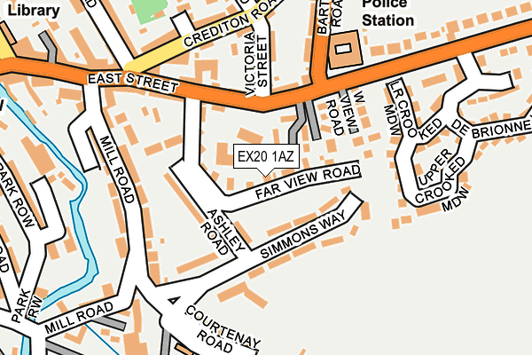 EX20 1AZ map - OS OpenMap – Local (Ordnance Survey)
