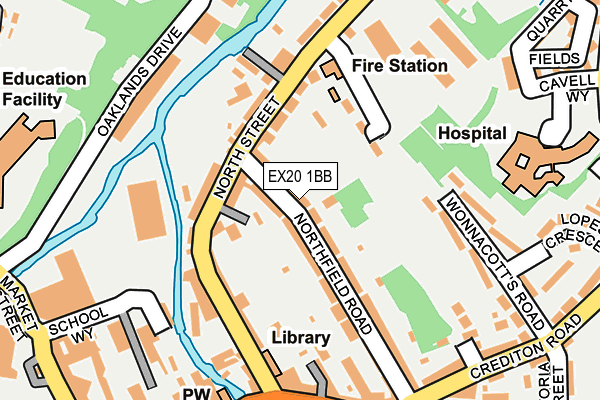 EX20 1BB map - OS OpenMap – Local (Ordnance Survey)