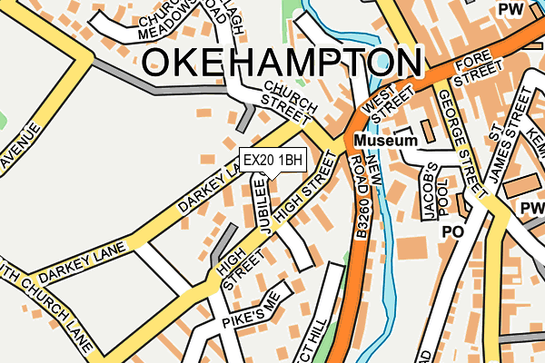 EX20 1BH map - OS OpenMap – Local (Ordnance Survey)