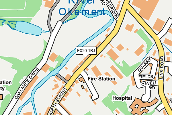 EX20 1BJ map - OS OpenMap – Local (Ordnance Survey)