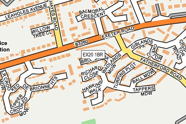 EX20 1BR map - OS OpenMap – Local (Ordnance Survey)