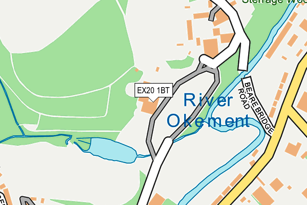 EX20 1BT map - OS OpenMap – Local (Ordnance Survey)