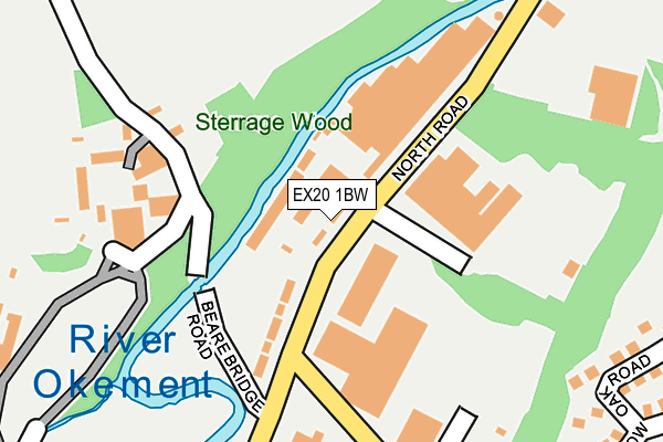 EX20 1BW map - OS OpenMap – Local (Ordnance Survey)