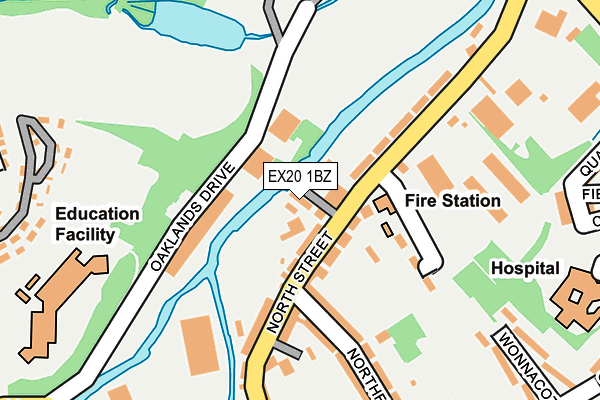 EX20 1BZ map - OS OpenMap – Local (Ordnance Survey)