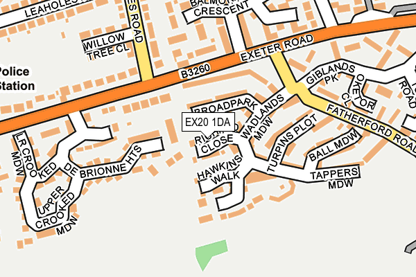 EX20 1DA map - OS OpenMap – Local (Ordnance Survey)
