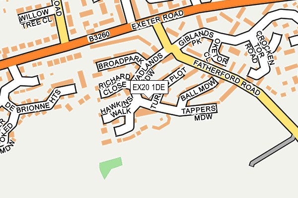 EX20 1DE map - OS OpenMap – Local (Ordnance Survey)