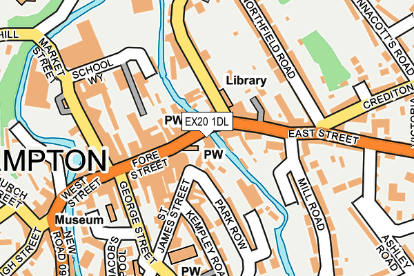 EX20 1DL map - OS OpenMap – Local (Ordnance Survey)