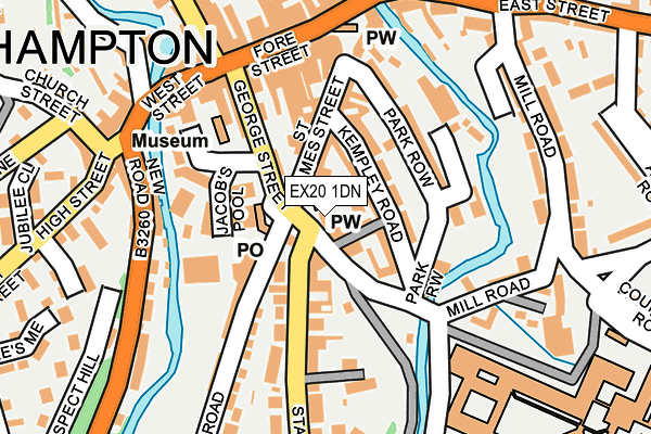 EX20 1DN map - OS OpenMap – Local (Ordnance Survey)