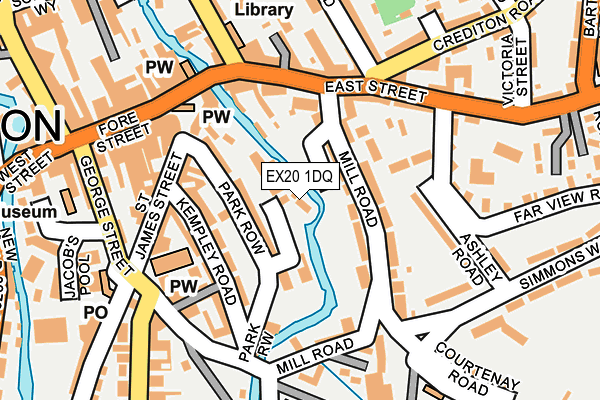 EX20 1DQ map - OS OpenMap – Local (Ordnance Survey)
