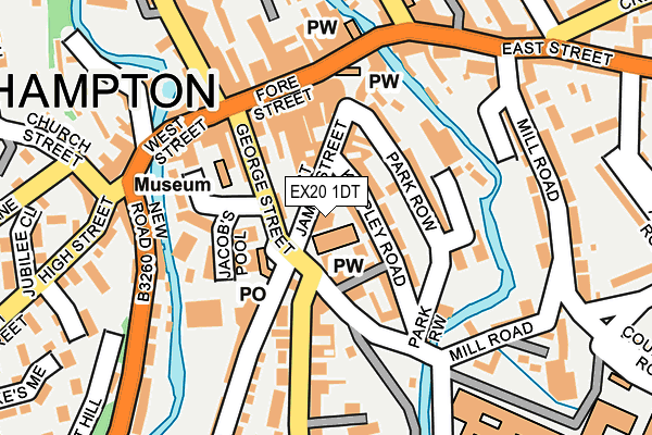 EX20 1DT map - OS OpenMap – Local (Ordnance Survey)