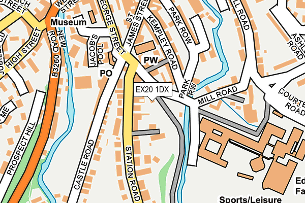 EX20 1DX map - OS OpenMap – Local (Ordnance Survey)