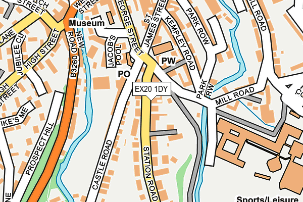EX20 1DY map - OS OpenMap – Local (Ordnance Survey)