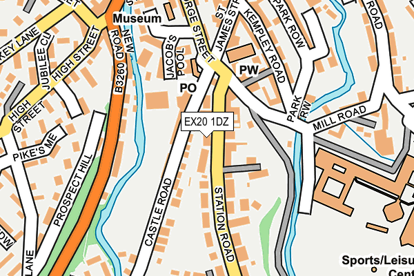 EX20 1DZ map - OS OpenMap – Local (Ordnance Survey)