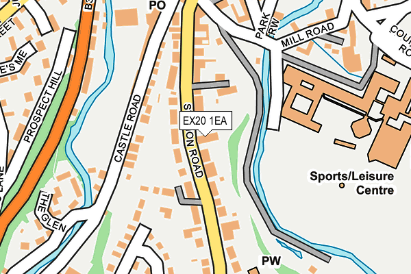 EX20 1EA map - OS OpenMap – Local (Ordnance Survey)