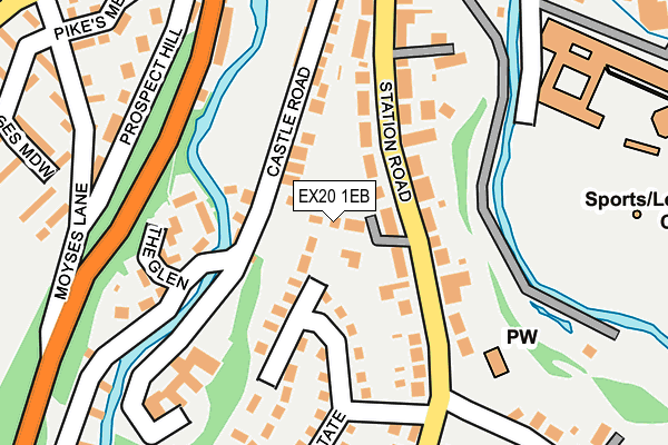 EX20 1EB map - OS OpenMap – Local (Ordnance Survey)