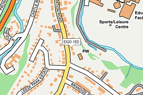 EX20 1ED map - OS OpenMap – Local (Ordnance Survey)