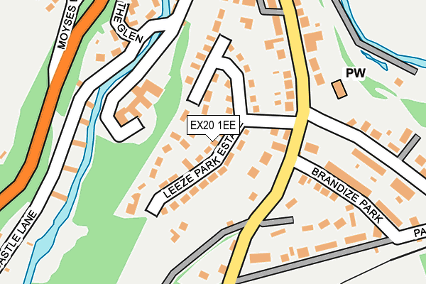 EX20 1EE map - OS OpenMap – Local (Ordnance Survey)