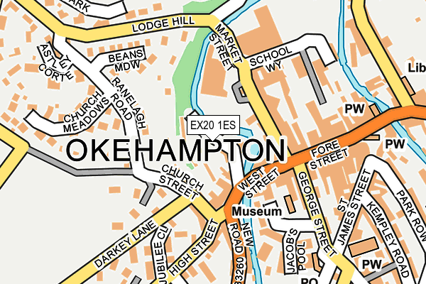 EX20 1ES map - OS OpenMap – Local (Ordnance Survey)