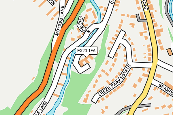 EX20 1FA map - OS OpenMap – Local (Ordnance Survey)