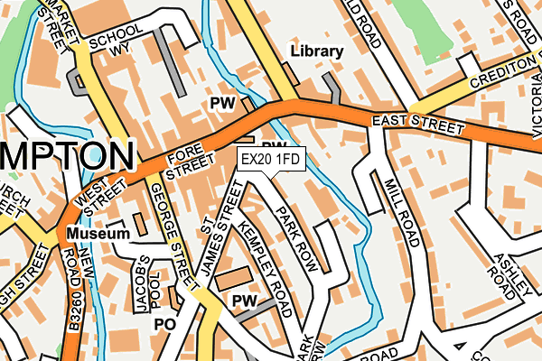EX20 1FD map - OS OpenMap – Local (Ordnance Survey)