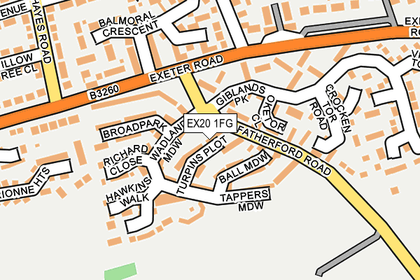 EX20 1FG map - OS OpenMap – Local (Ordnance Survey)
