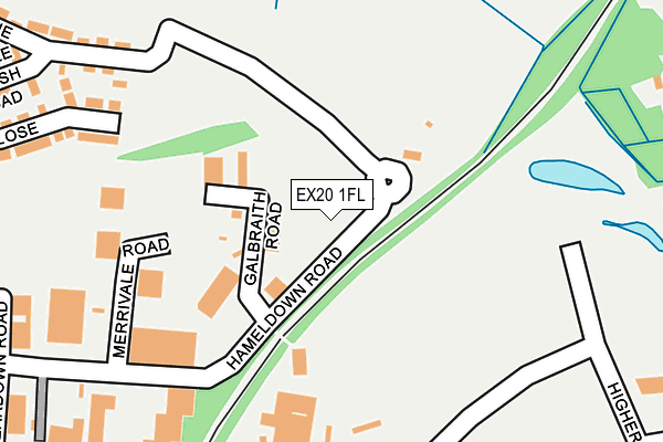 EX20 1FL map - OS OpenMap – Local (Ordnance Survey)