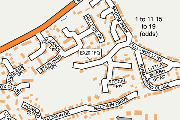 EX20 1FQ map - OS OpenMap – Local (Ordnance Survey)