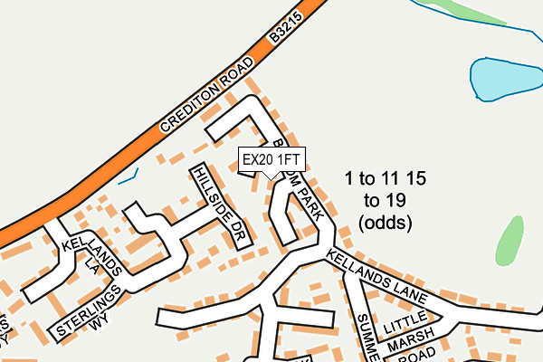 EX20 1FT map - OS OpenMap – Local (Ordnance Survey)