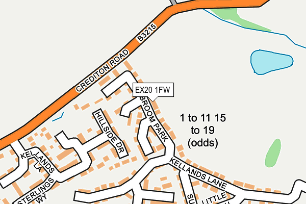 EX20 1FW map - OS OpenMap – Local (Ordnance Survey)