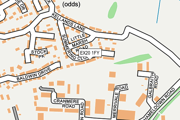 EX20 1FY map - OS OpenMap – Local (Ordnance Survey)