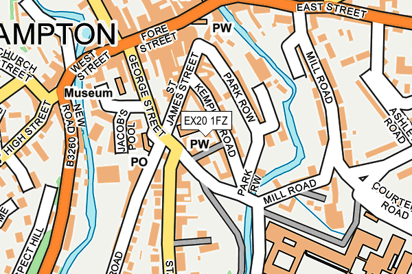EX20 1FZ map - OS OpenMap – Local (Ordnance Survey)